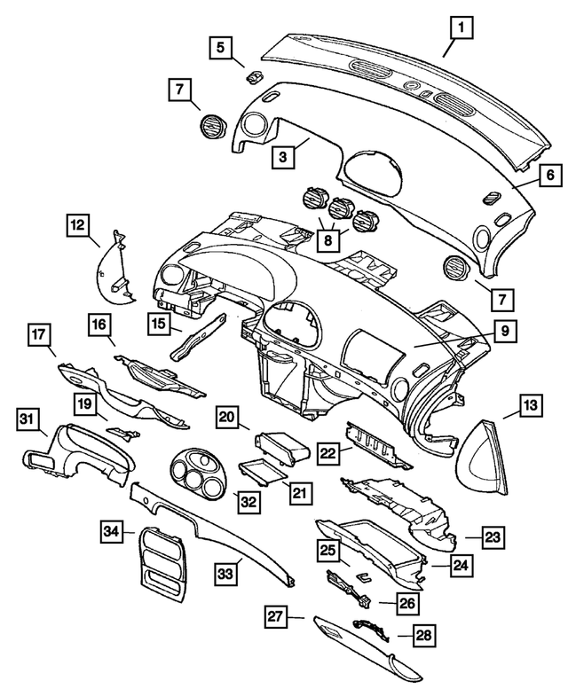 PV81DX9AC - Instrument Panel and Radios and Consoles: Instrument Panel Cover for Mopar Image