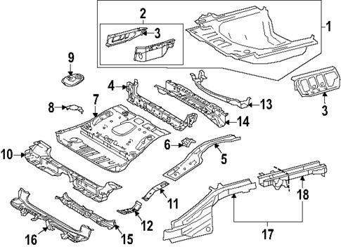 MMMページ Parts Catalog | Modern Toyota | Rear Floor & Rails for 2025