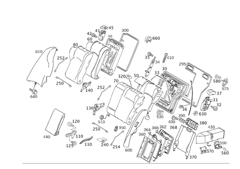 Rear Folding Backrest for 2005 Mercedes-Benz C240 #0