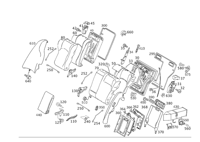 2039201772 - Rear Seat Bench: Lock for Mercedes-Benz: C240, C320 Image image