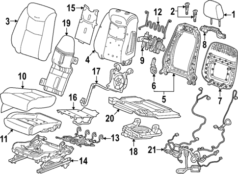 Driver Seat Components for 2023 Cadillac XT6 #1