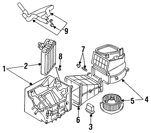 Blower Motor & Fan for 1996 Mitsubishi Galant #0