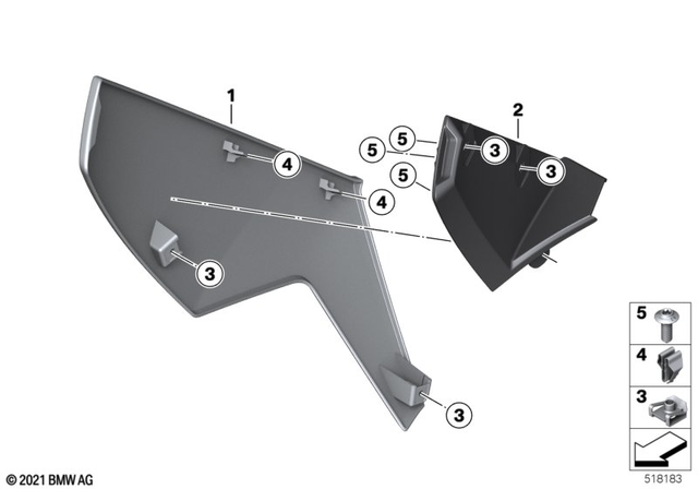 46637105292 - Frame and Mounting Parts: Side Wing Right - Rohteil/blank for BMW-Motorrad Image