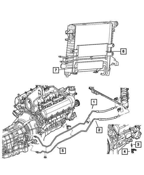 Lines, Transmission Oil Cooler for 2007 Dodge Ram 3500 #0
