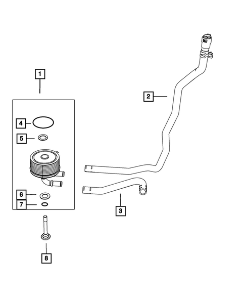 Transmission Oil Cooler, and Lines for 2013 Fiat 500 #0