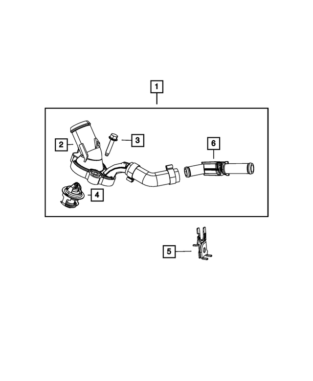 4892312AC - Cooling: Water Inlet Connector for Mopar Image