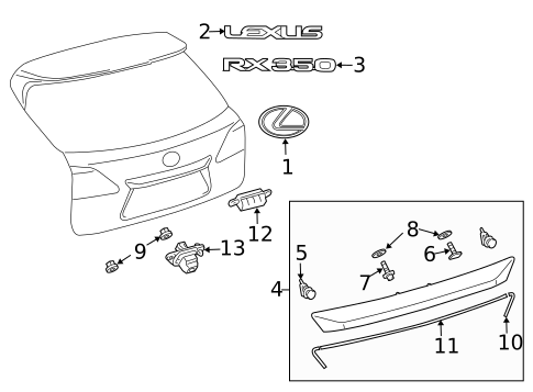 Exterior Trim - Lift Gate for 2011 Lexus RX350 #0