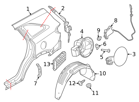 Fuel Door for 2016 Kia Sorento #0