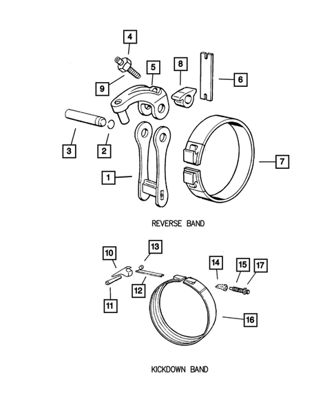 Bands, Reverse and Kickdown for 2002 Dodge Durango #0