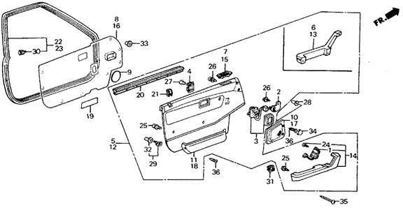 Front Door Lining 5DR for 1988 Acura Integra #0