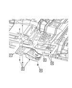 55364165AA - Frame, Bumper and Fascia: Exhaust Shield for Mopar Image