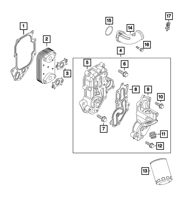 68618737AA - 3.0L Turbo Diesel; Engine: Oil Cooler Gasket for Mopar Image image