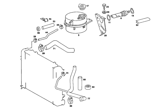 107500054964 - Radiator: Container for Mercedes-Benz: 560SL Image image