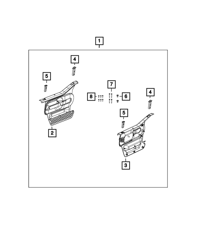 1PJ09DX9AA - Mopar Accessories - Component Parts: Trim Door Kit for Mopar Image image