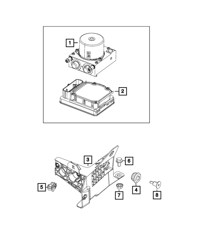 68201776AA - Brakes: Hydraulic Control Unit Bracket for Mopar Image