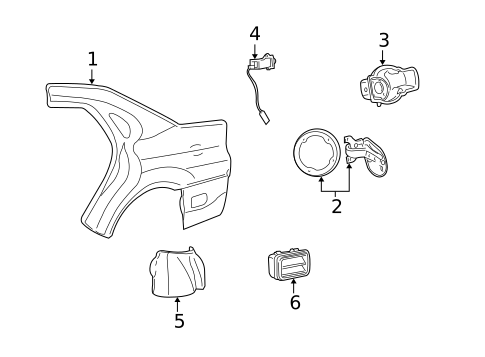 Quarter Panel & Components for 2005 Mercury Sable #0