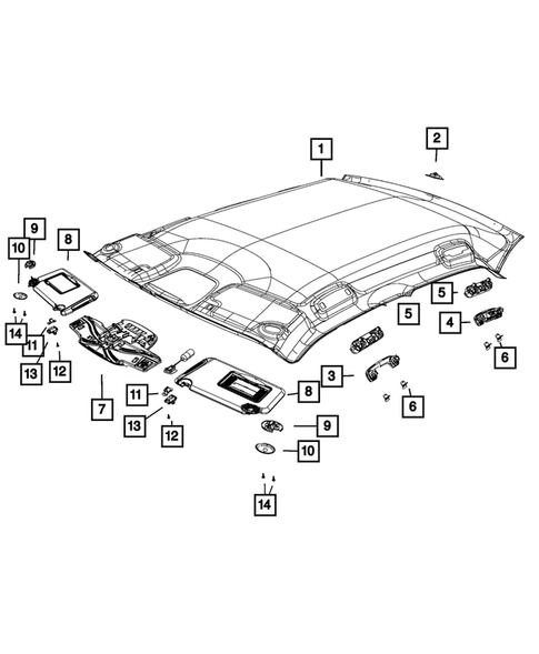 Headliners-Visors-Assist Straps for 2019 Chrysler 300 #0