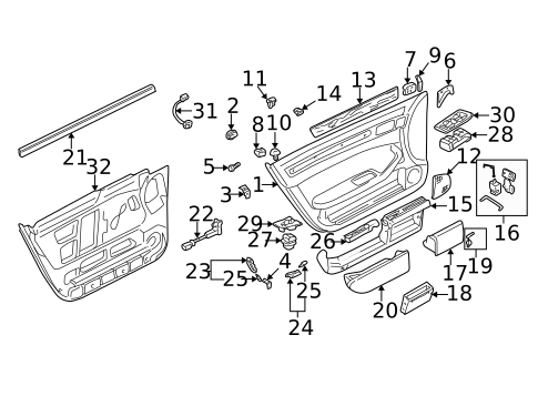Interior Trim - Front Door for 2004 Audi Allroad Quattro #0