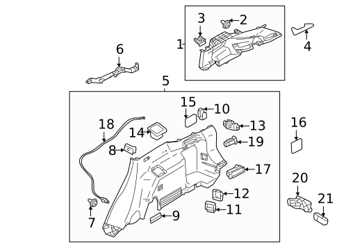 Interior Trim - Quarter Panels for 2007 Mitsubishi Outlander #7