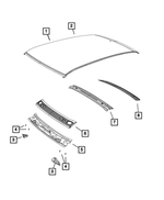 68158736AA - Body Sheet Metal Except Doors: Roof Front Header for Mopar Image