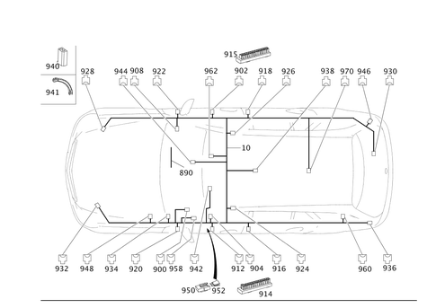 Frame Floor System Main Wiring Harness for 2014 Mercedes-Benz C350 #0