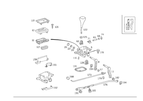 Floor Shift Used with Automatic Fourspeed Transmission for 1993 Mercedes-Benz 300E #3