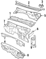 15646504 - Body: Plenum Panel for Chevrolet: Blazer, C1500, C2500, C3500, K1500 Pickup, K2500 Pickup, K3500 Pickup, Suburban C1500, Suburban C2500, Suburban K1500, Suburban K2500 | GMC: C1500 Pickup, C2500 Pickup, C3500 Pickup, K1500 Pickup, K2500 Pickup, K3500 Pickup, Suburban C1500, Suburban C2500, Suburban K1500, Suburban K2500, Yukon Image