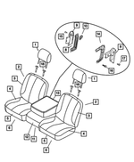 1DL461J3AA - Interior Trim: Front Headrest for Dodge: Ram 1500, Ram 2500, Ram 3500 Image