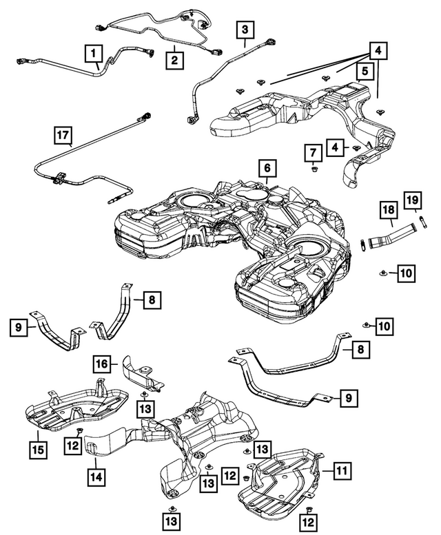 5147235AC - Fuel and Accelerator Pedal: Fuel Tank Skid Plate, Left for Mopar Image image