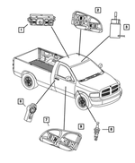 56021311 - Electrical: Mirror Switch for Dodge: Dakota, Ram 1500, Ram 2500, Ram 3500 Image
