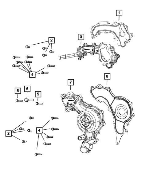 Water Pump and Related Parts for 2021 Jeep Wrangler #0