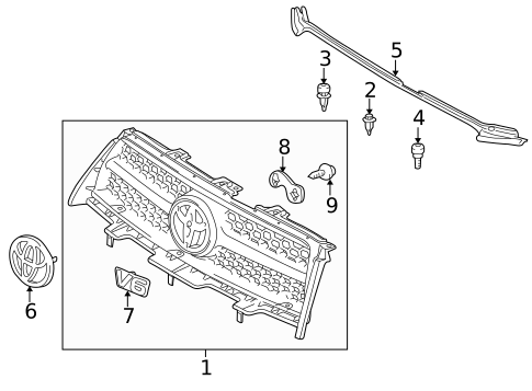 Grille & Components for 2009 Toyota RAV4 #0