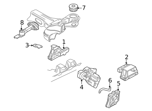 Engine & Trans Mounting for 2001 Volkswagen Golf #0