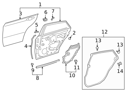 Door & Components for 2020 Toyota Avalon #1