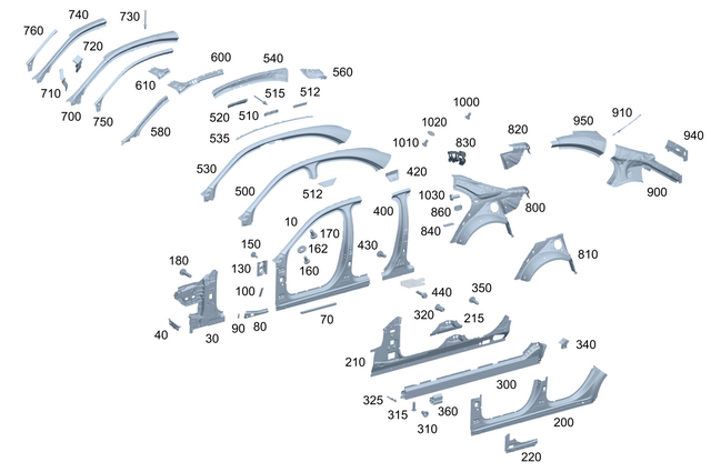 2236301702 - : Roof Frame for Mercedes-Benz Image