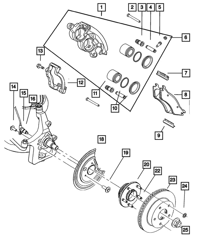 4423639AB - Service Brakes: Brake Locating Sleeve Bolt for Mopar Image