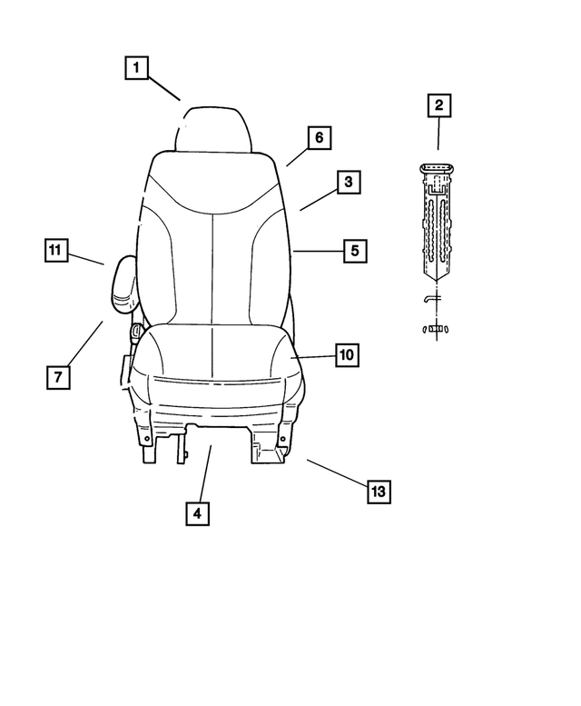 1HU571S3AA - Interior Trim: Headrest Sleeve, Locking for Mopar Image