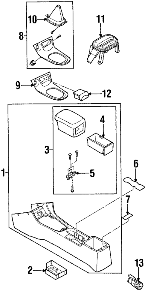Center Console for 2001 Kia Sephia #0