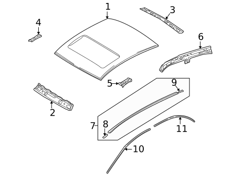 Roof & Components for 1999 Mazda 626 #0