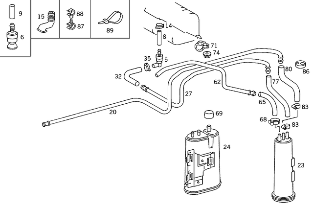 1404760032 - Fuel System: Valve for Mercedes-Benz: 400SEL, 500SEC, 500SEL Image image