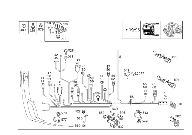 1295400032 - Electrical Equipment and Instruments: Electric Line for Mercedes-Benz: 500SL Image image