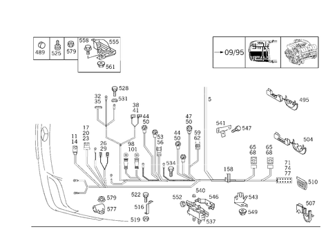 Engine Cable Harness, Body Mounted for 1993 Mercedes-Benz 600SL #3
