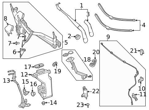 Wiper & Washer Components for 2022 Mercedes-Benz GLC 43 AMG&reg; #1