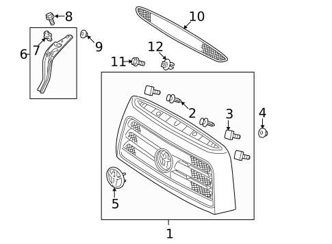 Grille & Components for 2007 Toyota Tundra #0