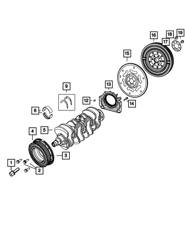 4893955AA - 1.4L Gas; Engine: Crankshaft for Mopar Image