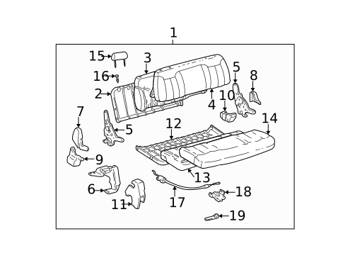 Rear Seat Components for 1996 Chevrolet K1500 Pickup #1