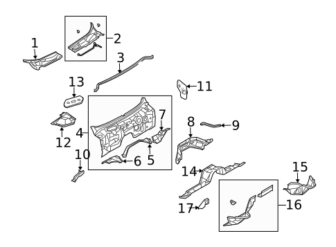 Cowl for 2005 INFINITI G35 #1