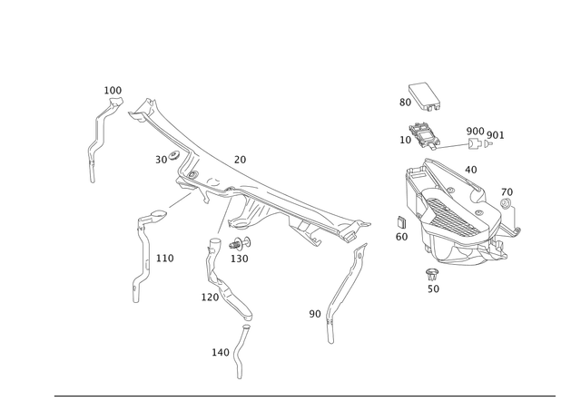 99979581 - Heating and Ventilation: Grommet for Mercedes-Benz Image image