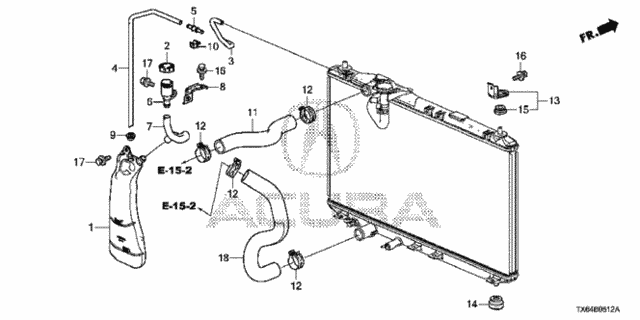 Radiator Hose - Reserve Tank (2.4L) (2) for 2017 Acura ILX #0
