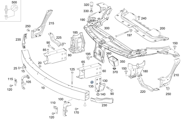 4354 - Cowl, Front Panel: Rivet Nut for Mercedes-Benz Image image